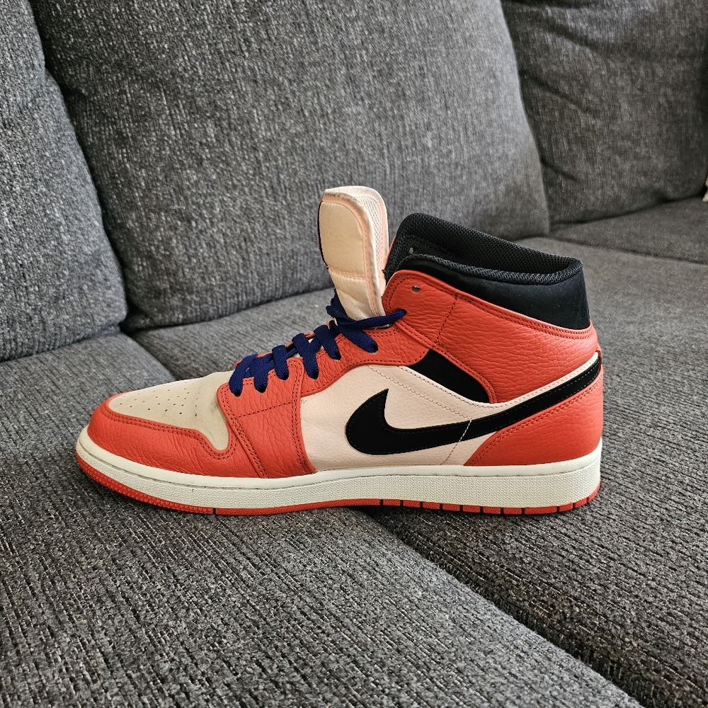 Nike Jordan 1 Mid Se Team Orange Shattered 852542 800 - Picture 10 of 12